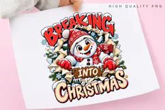 Breaking Into Christmas Cute Snowman Winter Holiday Festive Product Image 3