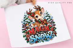 Magic in the Snow Deer Winter Christmas PNG Product Image 3