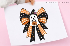 Coquette Ghost Bow PNG, Cute Halloween Ghost Plaid Bow Product Image 3