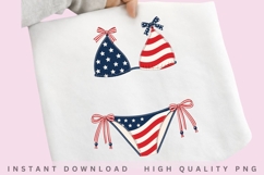 Patriotic USA Flag Bikini PNG, American Flag Swimsuit Product Image 1