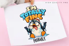 I'm Totally Fine PNG Sublimation Design, Funny Melting Product Image 3