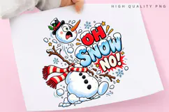 Oh Snow No Funny Snowman Christmas Winter PNG Product Image 1