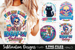 Funny Skeletons Sarcastic Retro PNG Sublimation Product Image 1