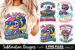 Funny Skeletons Sarcastic Retro PNG Sublimation Product Image 3