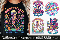 Funny Skeletons Sarcastic Retro PNG Sublimation Product Image 5