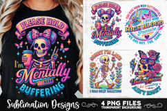 Funny Skeletons Sarcastic Retro PNG Sublimation Product Image 1