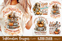 Christian Fall Inspirational 4 PNG Retro PNG Sublimation Product Image 4