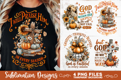 Christian Fall Inspirational 4 PNG Retro PNG Sublimation Product Image 5