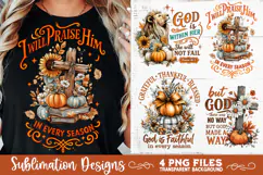 Christian Fall Inspirational 4 PNG Retro PNG Sublimation Product Image 5