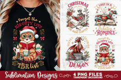 Christmas Book Lover 4 PNG Retro PNG Sublimation Product Image 2