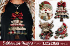 Preppy Rustic Christmas Patchwork Sublimation Designs Product Image 4