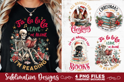 Christmas Book Lover 4 PNG Retro PNG Sublimation Product Image 2