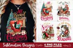 Christmas Book Lover 4 PNG Retro PNG Sublimation Product Image 2
