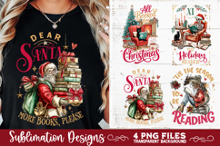 Christmas Book Lover 4 PNG Retro PNG Sublimation Product Image 3