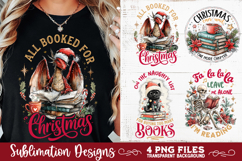 Christmas Book Lover 4 PNG Retro PNG Sublimation Product Image 3