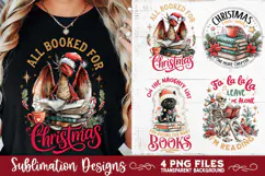 Christmas Book Lover 4 PNG Retro PNG Sublimation Product Image 3