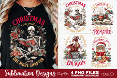 Christmas Book Lover 4 PNG Retro PNG Sublimation Product Image 1