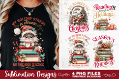 Christmas Book Lover 4 PNG Retro PNG Sublimation Product Image 4