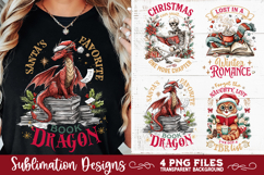 Christmas Book Lover 4 PNG Retro PNG Sublimation Product Image 3