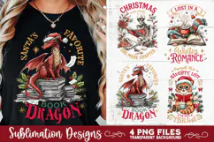 Christmas Book Lover 4 PNG Retro PNG Sublimation Product Image 3