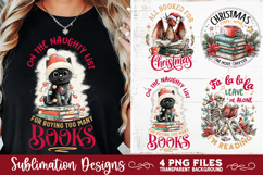 Christmas Book Lover 4 PNG Retro PNG Sublimation Product Image 4
