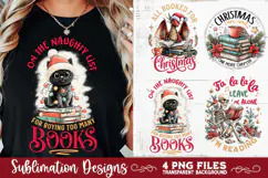 Christmas Book Lover 4 PNG Retro PNG Sublimation Product Image 4