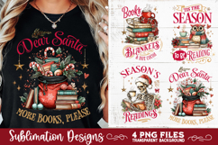 Christmas Book Lover 4 PNG Retro PNG Sublimation Product Image 2