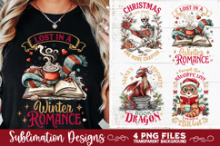 Christmas Book Lover 4 PNG Retro PNG Sublimation Product Image 4