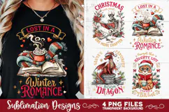 Christmas Book Lover 4 PNG Retro PNG Sublimation Product Image 4