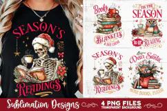 Christmas Book Lover 4 PNG Retro PNG Sublimation Product Image 3