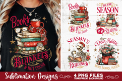 Christmas Book Lover 4 PNG Retro PNG Sublimation Product Image 4