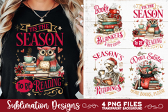 Christmas Book Lover 4 PNG Retro PNG Sublimation Product Image 5