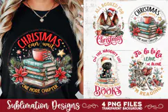 Christmas Book Lover 4 PNG Retro PNG Sublimation Product Image 5
