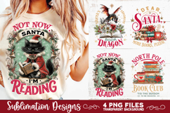 Christmas Book Lover 4 PNG Retro PNG Sublimation Product Image 2