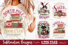 Christmas Book Lover 4 PNG Retro PNG Sublimation Product Image 3