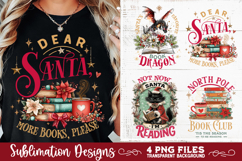 Christmas Book Lover 4 PNG Retro PNG Sublimation Product Image 5