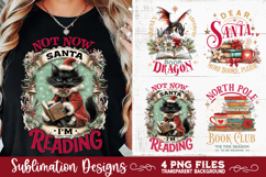 Christmas Book Lover 4 PNG Retro PNG Sublimation Product Image 7