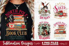 Christmas Book Lover 4 PNG Retro PNG Sublimation Product Image 8
