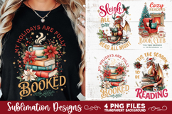 Christmas Book Lover 4 PNG Retro PNG Sublimation Product Image 1