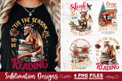 Christmas Book Lover 4 PNG Retro PNG Sublimation Product Image 4