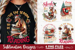 Christmas Book Lover 4 PNG Retro PNG Sublimation Product Image 4