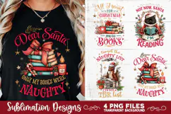 Christmas Book Lover 4 PNG Retro PNG Sublimation Product Image 1