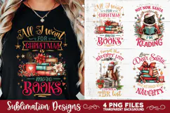 Christmas Book Lover 4 PNG Retro PNG Sublimation Product Image 2