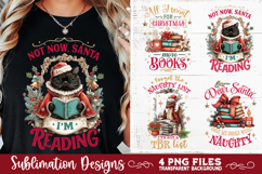 Christmas Book Lover 4 PNG Retro PNG Sublimation Product Image 3