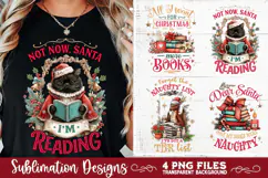 Christmas Book Lover 4 PNG Retro PNG Sublimation Product Image 3