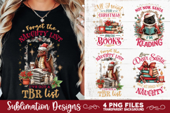 Christmas Book Lover 4 PNG Retro PNG Sublimation Product Image 4