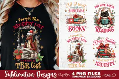 Christmas Book Lover 4 PNG Retro PNG Sublimation Product Image 4