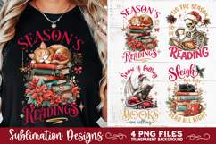 Christmas Book Lover 4 PNG Retro PNG Sublimation Product Image 2
