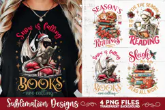 Christmas Book Lover 4 PNG Retro PNG Sublimation Product Image 3