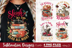 Christmas Book Lover 4 PNG Retro PNG Sublimation Product Image 4